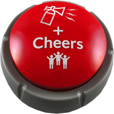 Airhorn Can Sound Button with Applause and Cheers, Funny Easy Button, Noise Make