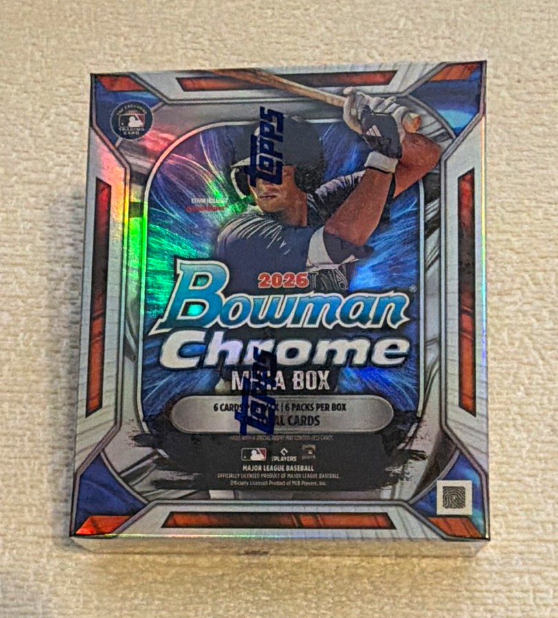 Topps 2026 Bowman Chrome Mega Box Sealed - 1 Box, MLB Baseball