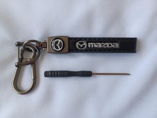MAZDA Genuine Leather Keyring Matt finish with screwdriver for clips New