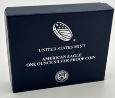 2019 S American Silver Eagle Proof Us Mint $1 Coin W/ Box & Coa (box G - 