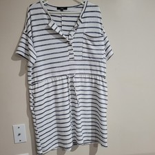 Lulus Size S Black White Striped Mini Dress