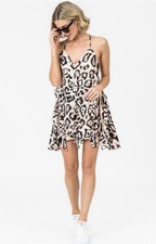 Alice McCall Silk Leopard Print Mini Slip Dress Sz 4-6