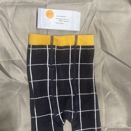 NWT Motoreta Children’s Footed Tights – Dark Grey & White Grid – Size 4 - Picture 9 of 13