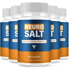  5 Pack Neuro Salt Capsules, Neuro Salt Nootropic Supplement 300 Capsules 