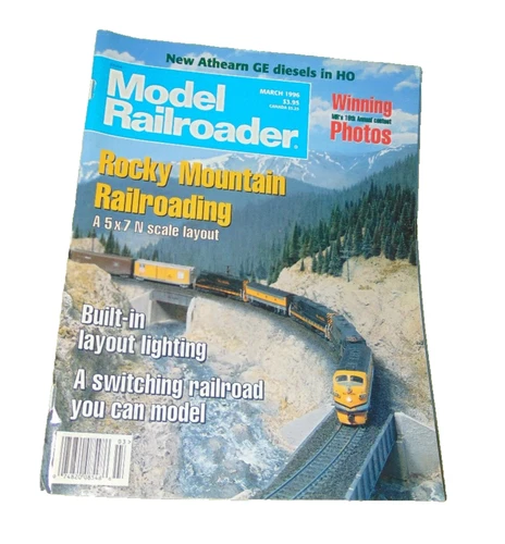 MODEL RAILROADER Magazine MARCH 1996 Rocky Mountain Railroad HO N Scale Layout