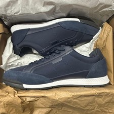 BOSS Nitan_txsd Sneakers Uomo 10 Blu Scuro Tessuto Scamosciato Scarpe Basse