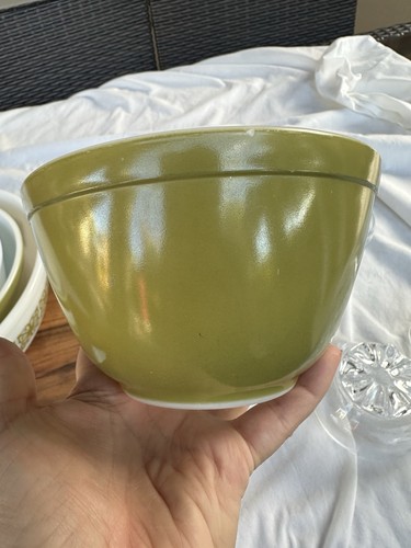 Pyrex Vintage Verde Floral Square Mixing Bowls complete set 401-404 - Picture 19 of 21