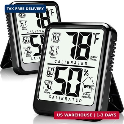 Antonki 2-Pack Room Thermometer, Digital Small Hygrometer Indoor Thermometer Hum