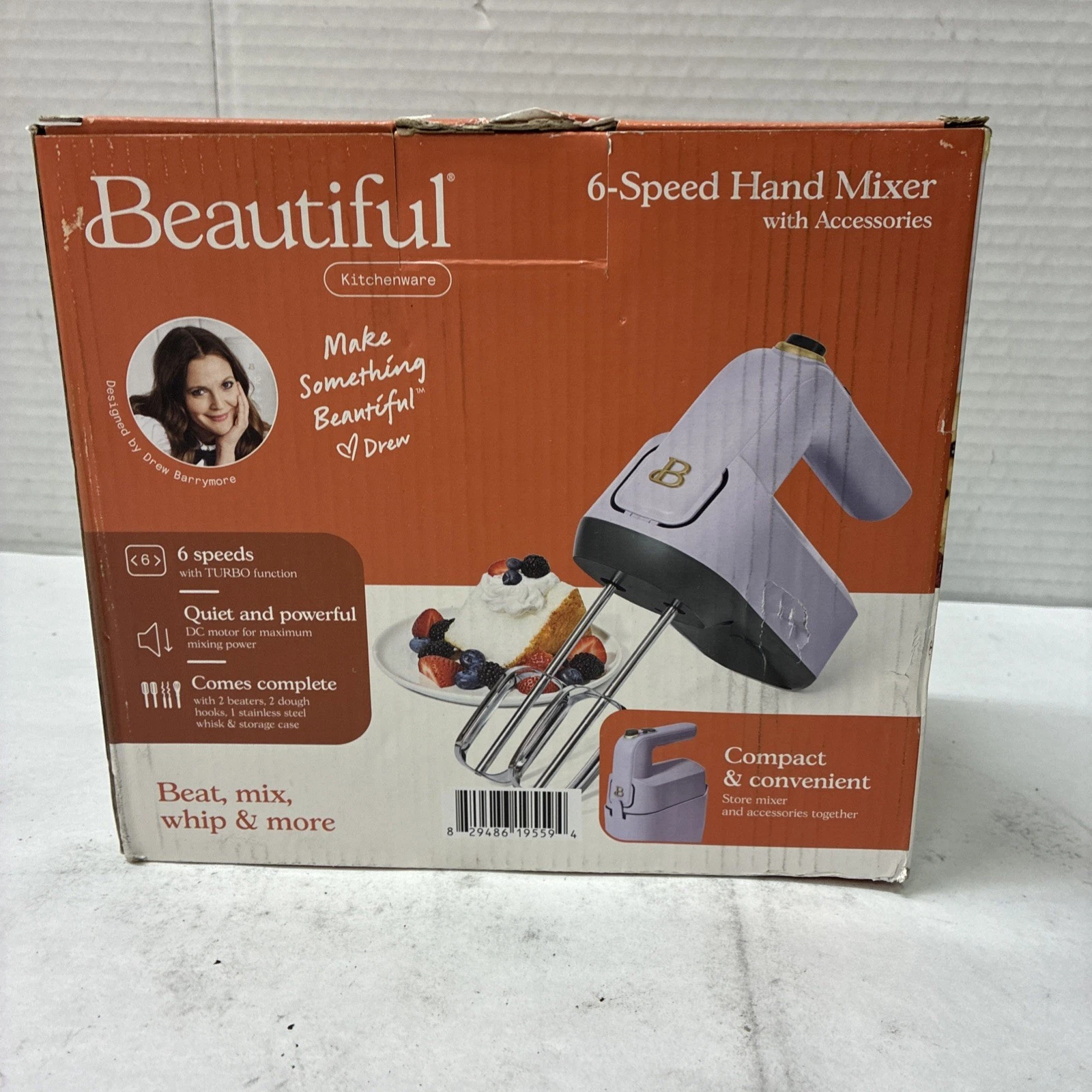 6-Speed Electric Hand Mixer, Lavender by Drew Barrymore
Opens in a new window or tab