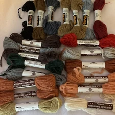 14 + Tapestry Needlepoint Crewel Wool Bucilla Persian + 7 Parley Yarns Appleton