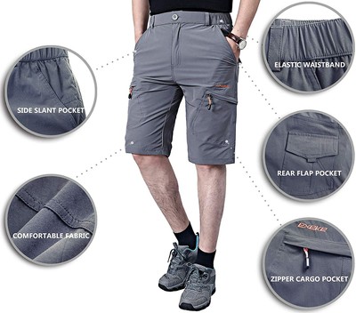 EXEKE Men's Quick-Dry Hiking Shorts 