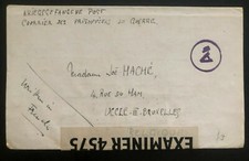 1943 Isle Of Man England Internment POW Camp X Censored Letter Cover To Belgium