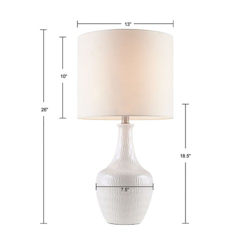 Hampton Hill Ceramic Bedside Table Lamps Bedroom,Modern White Decor Table Lamp - Picture 7 of 7