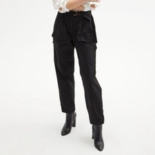 Nili Lotan Deklan Belted High Rise Cargo Pants Black 0