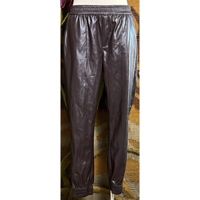 Dear John Brown Faux Leather Joggers Pants M