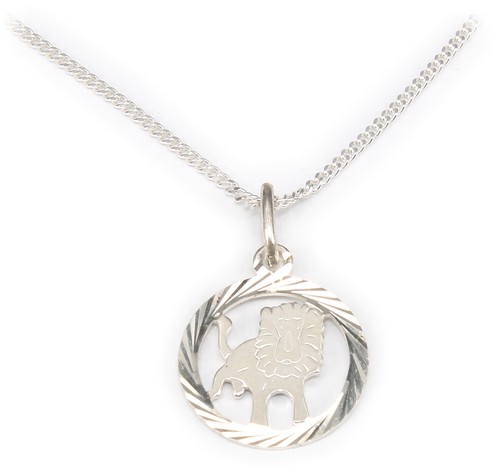 Rimorchio Segni Zodiacali Leone 14 MM Argento 800 Diamantato Incl. Gourmette
