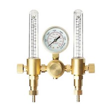 Dual Output Argon Gas Regulator Flowmeter Wide Use 0-4500 PSI Professional