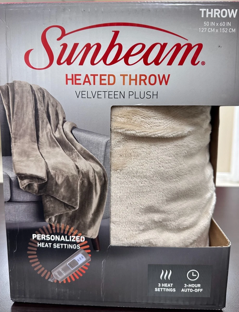 Sunbeam velveteen heated throw new arrivals