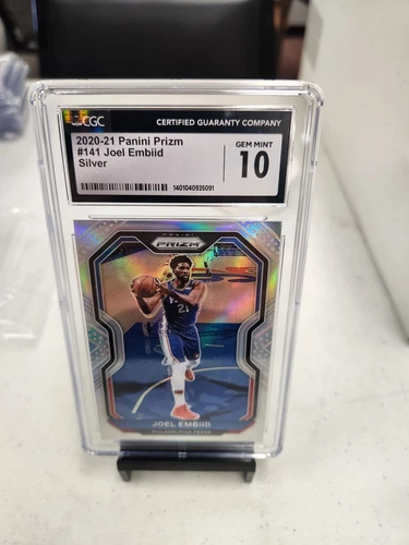 2020-21 Panini Prizm #141 Joel Embiid Silver Prizms CGC 10