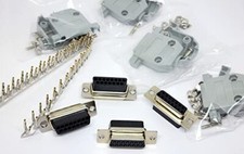 4 Sets Db15 Female Crimp Connectors With Hoods And Pins Rs232 Connector Kit