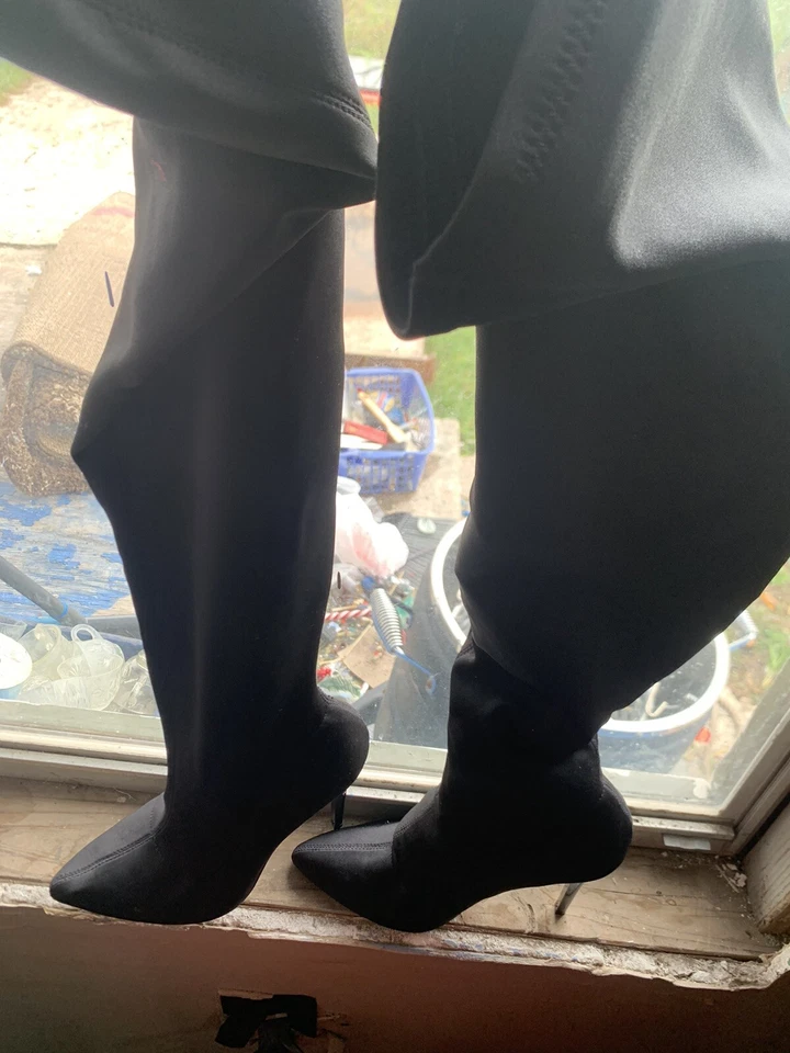 Call It Spring Over The Knee Boots Black Suede Size 7 Foto 3 de 4