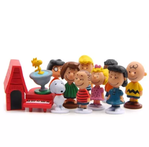 12 Stk Snoopy Die Peanuts Figuren Sammlung Charlie Brown Linus Comic Serie Doll - Bild 3 von 8