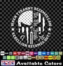 Punisher Sticker When Tyranny Becomes Law Skeleton Window Decal Cut Vinyl