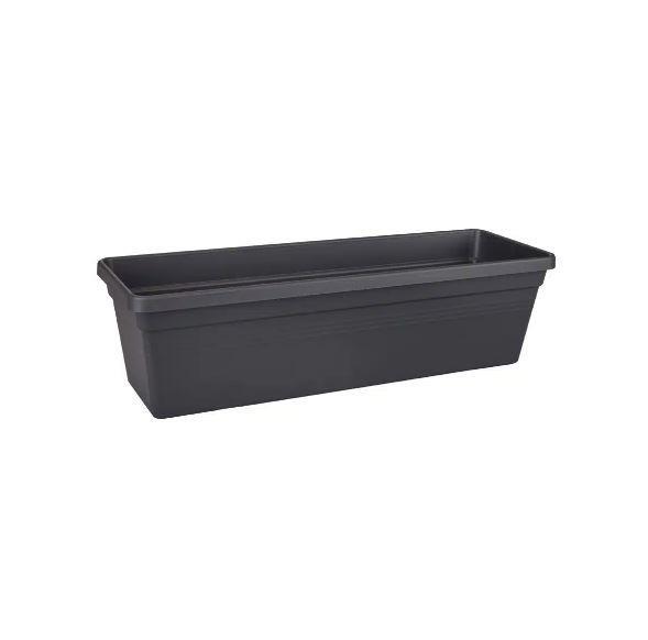 Elho Green Basics Trough Planter - 50cm - Black/Living Black