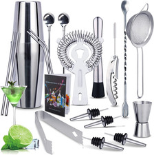 MAISITOO Set 20 Pezzi Cocktail Di,Set Shaker in Acciaio Inossidabile, Strumento