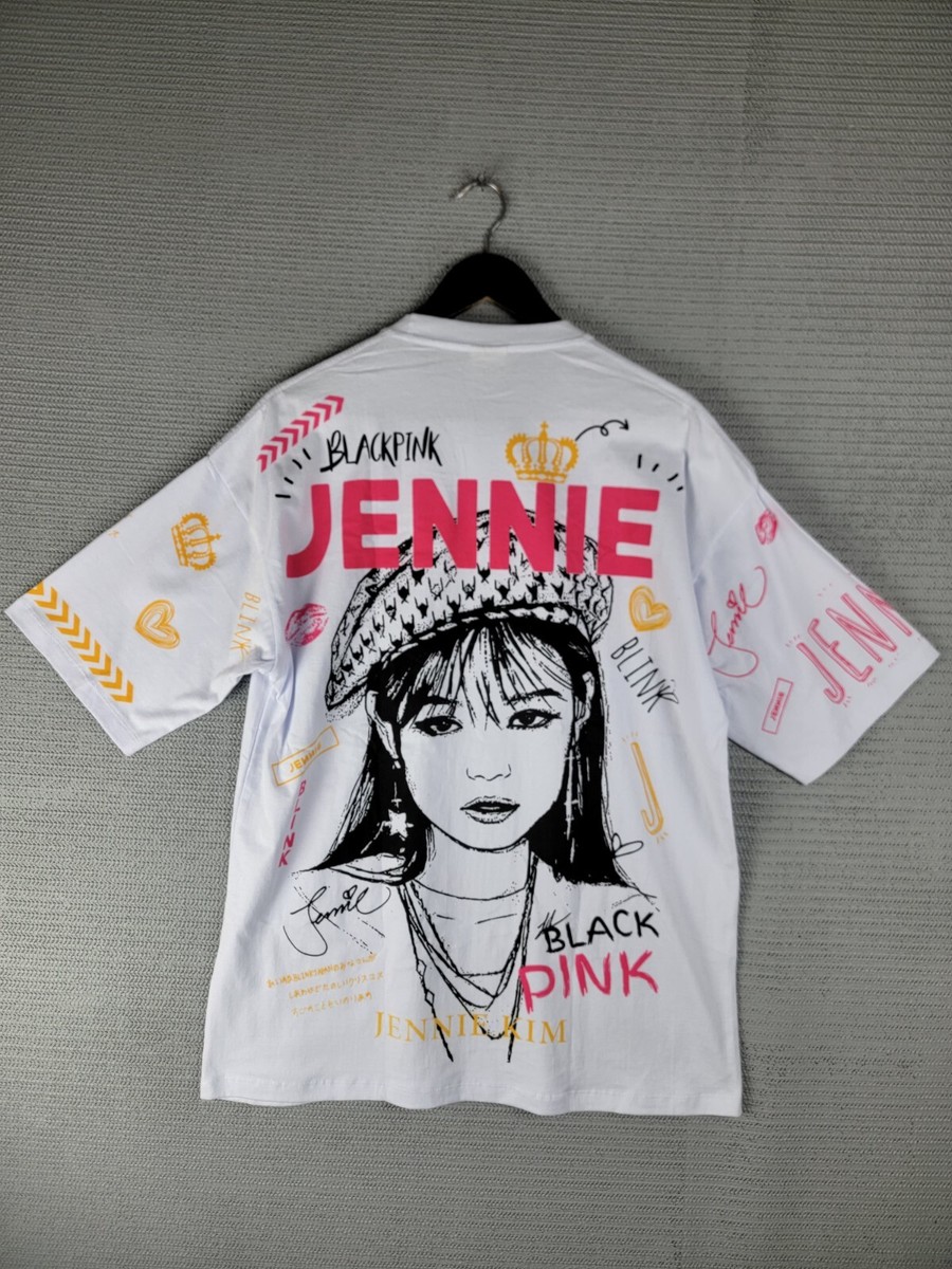 Jennie BlackPink T-shirt size large art all over print k-pop