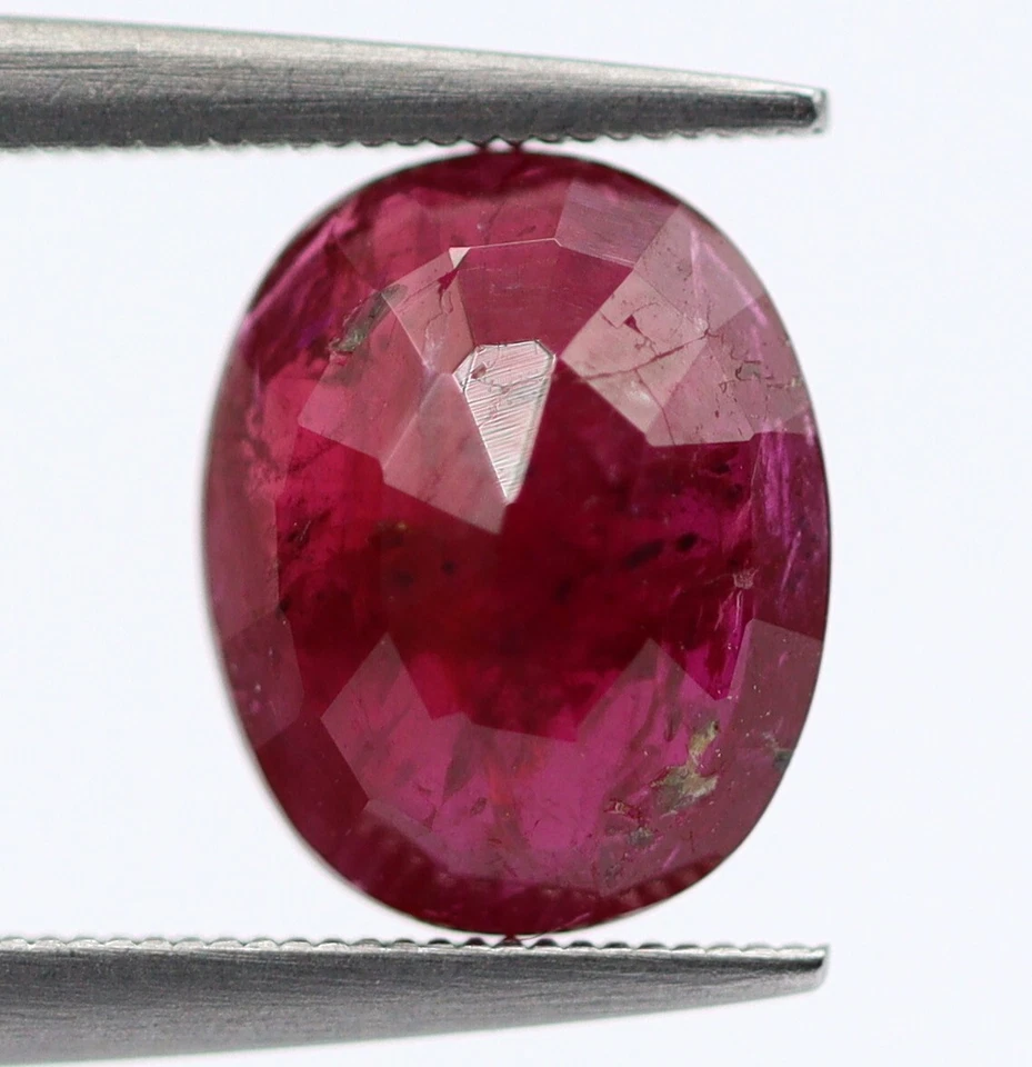 Burmese Origin Natural Ruby 1.25 Ct Dark Pinkish Red 7 x 6 mm Oval Cut Gemstone - Image 4 of 4