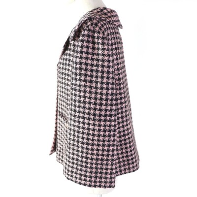 GUCCI 674323 Wool GG Button Houndstooth Jacket Pink Black 40 | eBay
