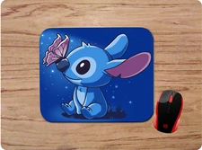 DISNEY STITCH WITH BUTTERFLY CUSTOM NEOPRENE NON-SLIP SOFT MOUSE PAD USA SHIP