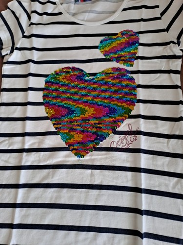Desigual Mädchen Longshirt Größe 13/14 (158/164) Wendepailletten Neu - Bild 2 von 2