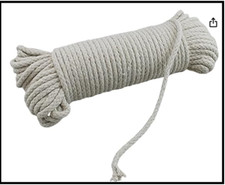 100 Ft Heavy Duty Braided Cotton Rope Clothesline 6 1/4" 6 mm Multi Purpose .. 