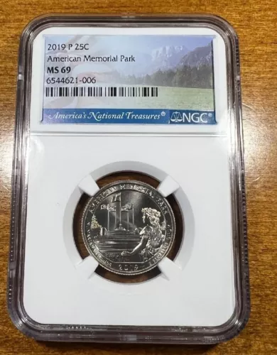 2019 P 25c American Memorial Park Quarter NGC MS69 No Higher Grade Only 5 Pop