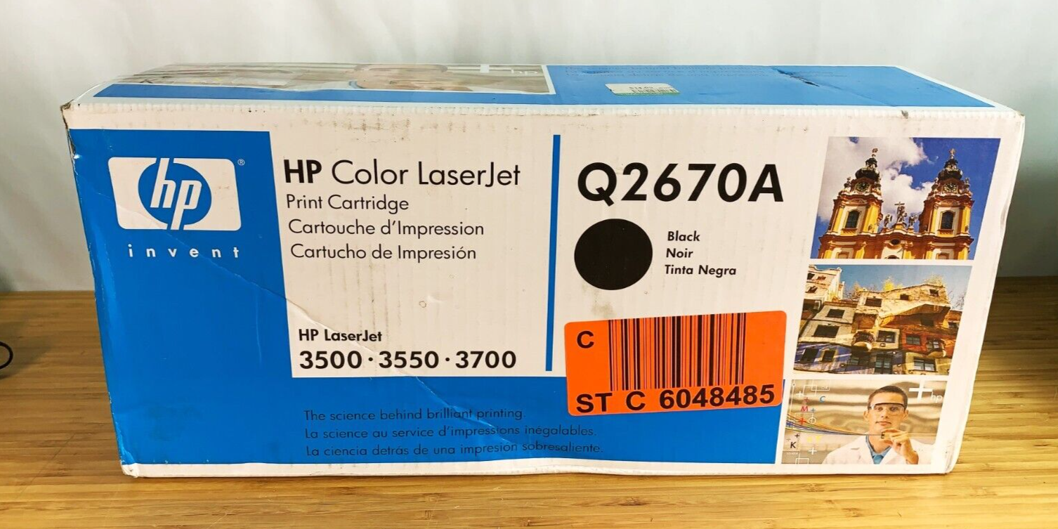 NEW- Genuine HP Q2670A Black GENUINE Toner Cartridge 3700 NEW