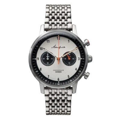 Akerfalk Panda Chronograph Hybrid Mechanische Quarz Weiß Schwarz Herren Uhr - Bild 1 von 4