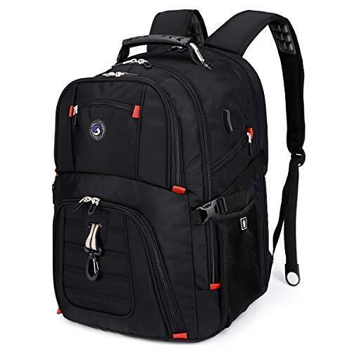 SHRRADOO Extra Large 52L Travel Laptop Backpack with USB Black Travel Backpacks - Picture 2 of 8