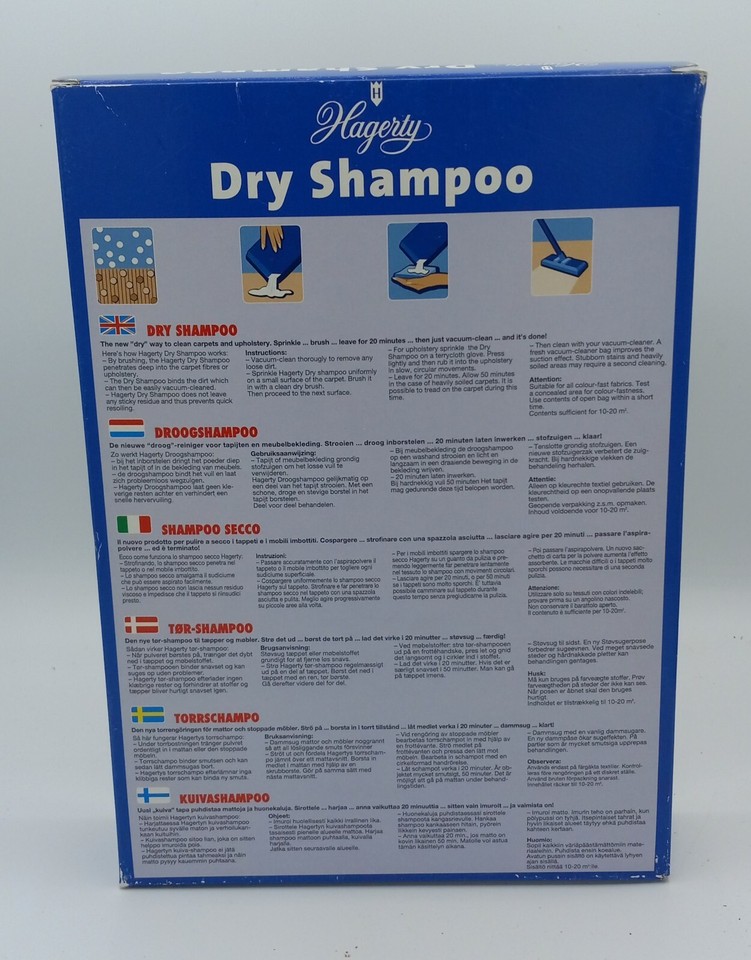Hagerty Dry Shampoo Powder 500g Clean Deodorize Carpet Upholstery NOS NIB New eBay
