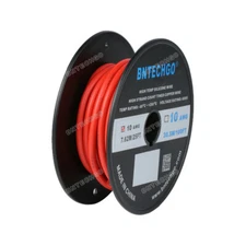 10 Gauge Flexible Silicone Wire Red 25 ft 600V 200 deg C Tinned Copper Wire