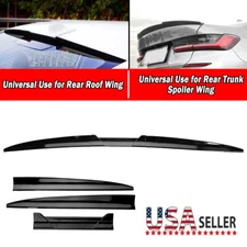 Universal Car Rear Roof Lip Spoiler Tail Trunk Wing Sticker PU Gloss Black 135cm