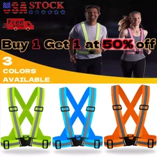 Reflective Vest Adjustable Safety Belt Stripe Strap Night Running Jogging Biking