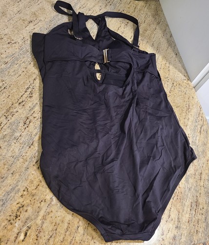 City Chic Cancun Sz M One Piece Swimsuit Underwire Plunge Cut-Out High Neck - Picture 6 of 18