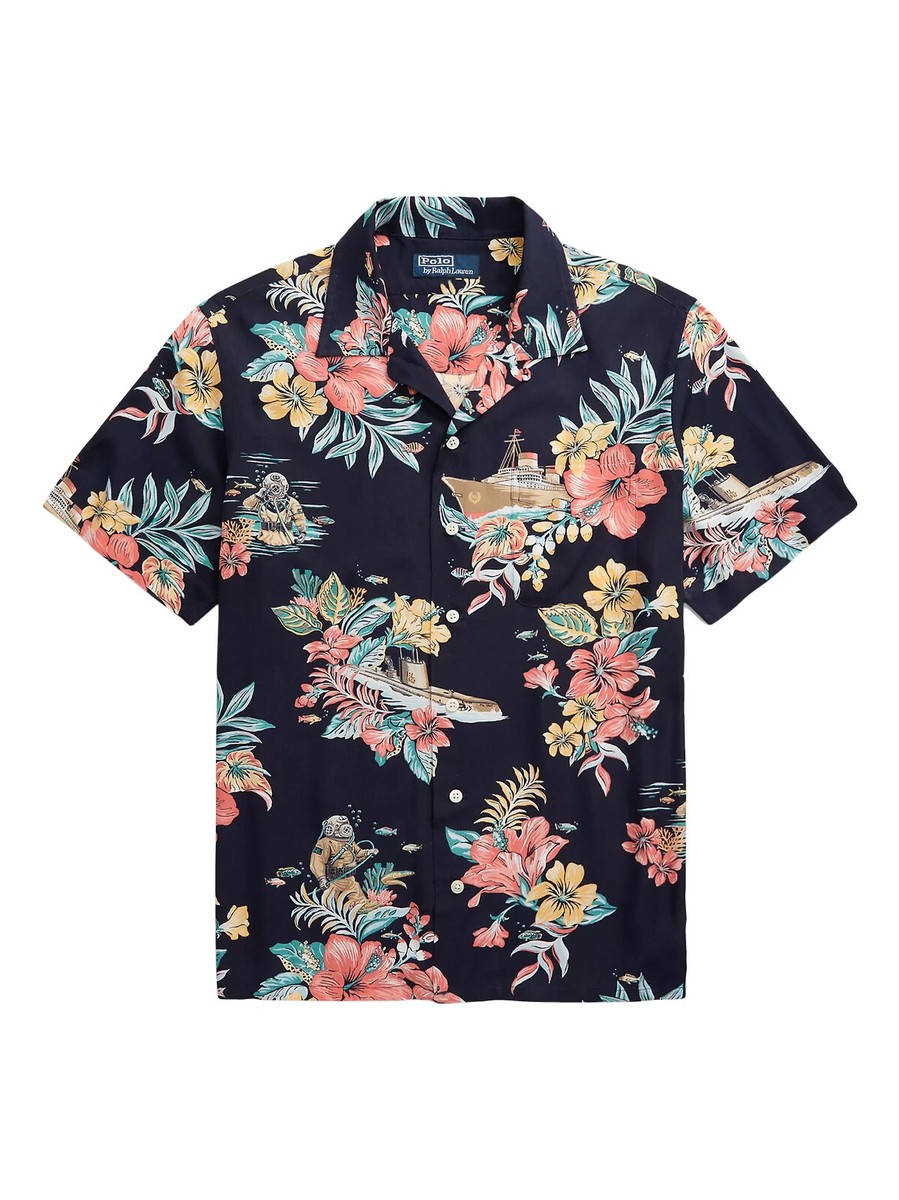 Polo Ralph Lauren Tropical Floral Print Classic Fit Button Polo Ralph Lauren Tropical Floral Print Classic Fit Button