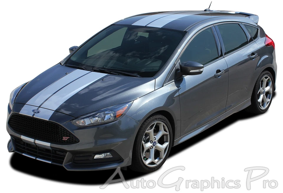 Ford Focus Racing Stripes 2016 2017 2018 Target Rally calcomanías de capó gráfico de vinilo Foto 2 de 4