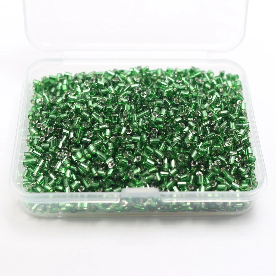 2500 pcs Silver-Lined Glass Tube Bugle Beads 2X2mm + Storage Box Colour Choice - Image 3 of 4