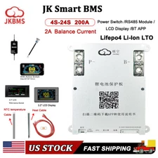 JK BMS Smart BMS w/Heat RS485 2A Active Balance 4-8S 200A Lifepo4 Li-Ion LTO lot