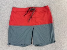Prana UPF 50 Swim Surf Board Shorts Men's 34 Red/Blue