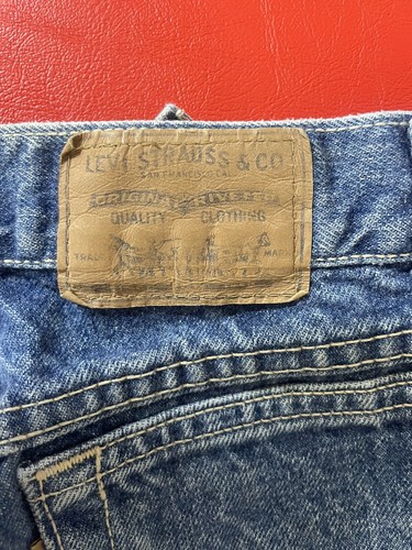 Levi's Original Blue Button Fly Jean DAMAGED STAINS USA High Rise 29x29 SIZE 11 - Picture 11 of 13